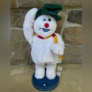 (SOLD) Snowman Animated Dancing Spinning Snowflake 2004 Lights 17"
